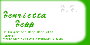 henrietta hepp business card